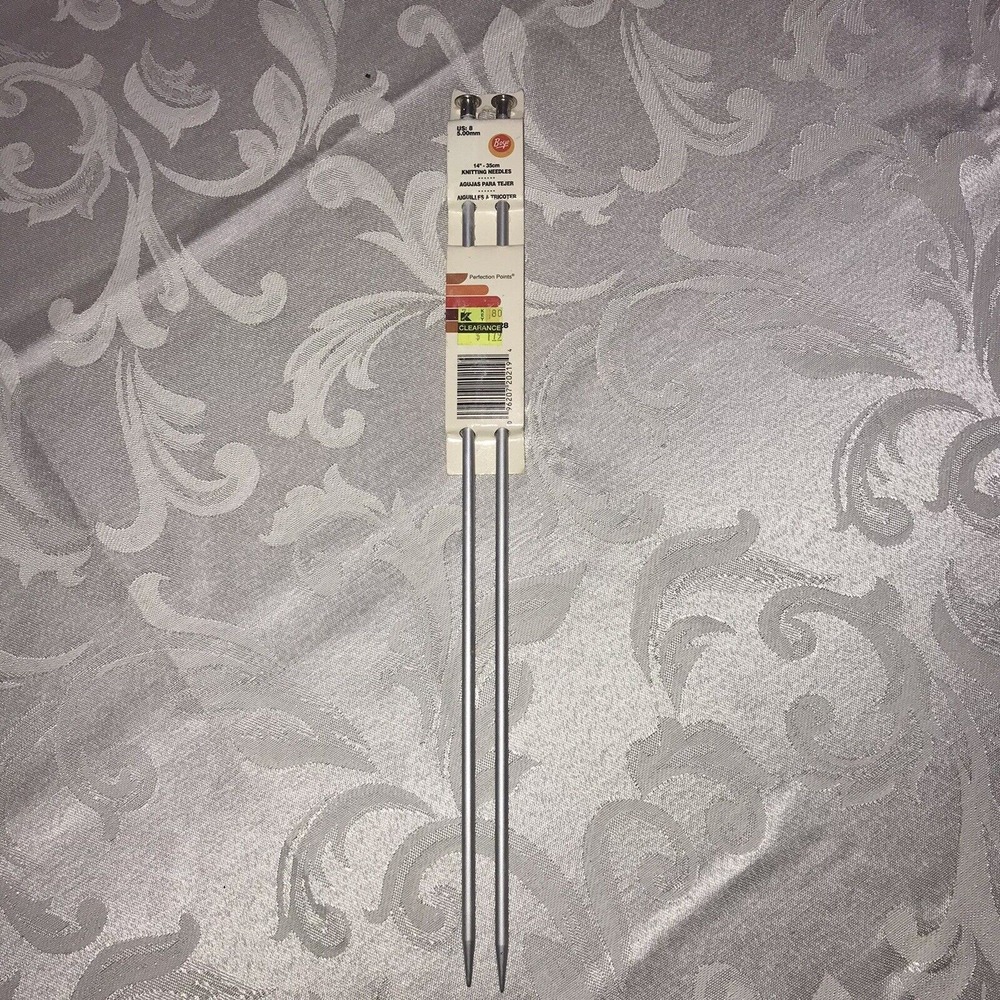 Boye Perfection‎ Points Size 8 Knitting Needles 14" Aluminum New Old Stock